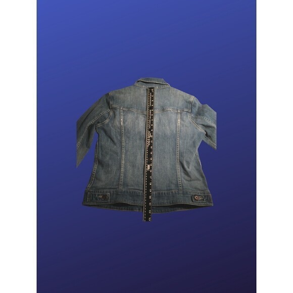 LEVI STRAUSS & CO. Distressed Jean Jacket Trucker, Faded Blue Wash, Size M, EUC - Picture 6 of 8